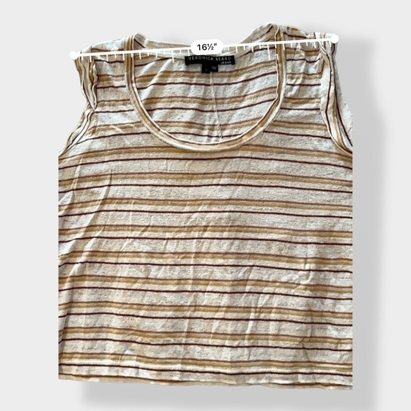 Veronica Beard Jeans Arion Striped Linen Muscle Tee Size‎ S - Picture 5 of 8